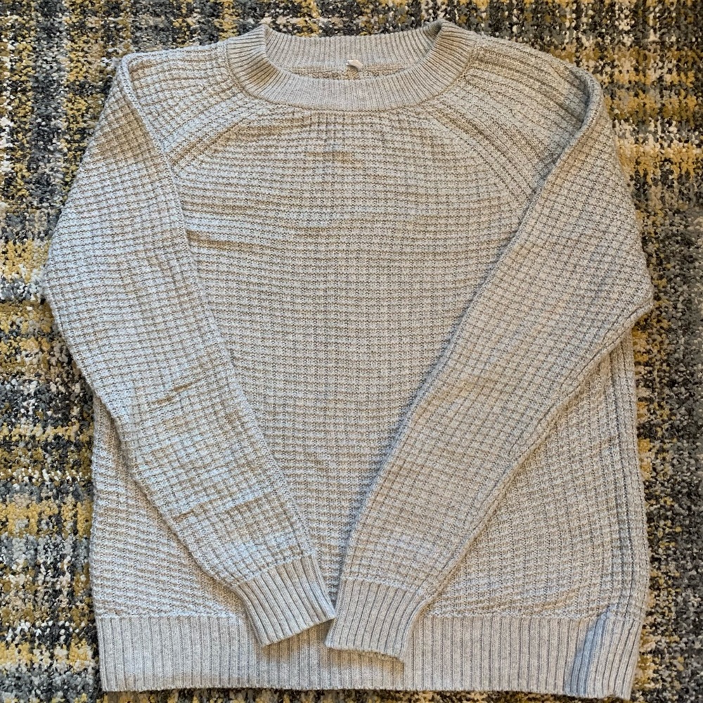 Muji light grey waffle knit sweater